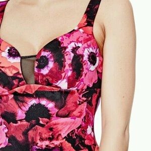 GUESS CROP TOP CORSET SHAINE TOSSED POPPY size Medium